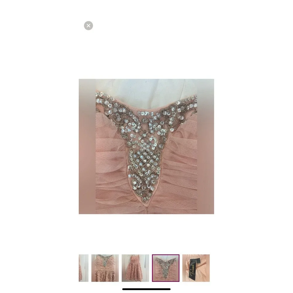 Strapless Princess Style Semi-Formal Dress By Trixxi Bat Mitzvah Juniors Size 1 - Picture 5 of 6